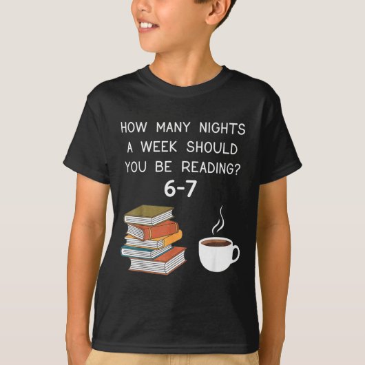 T-shirt How Many Nights Should You Be Reading 6-7  (Devant)