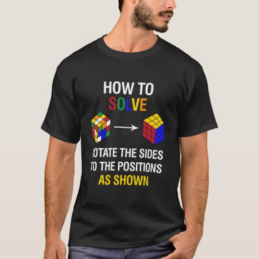 T-shirt How To Solve Competitive Puzzle Funny Speed Cubing (Devant)