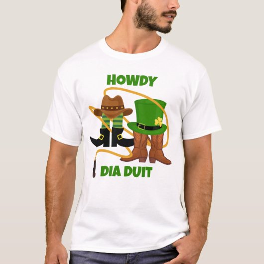 T-shirt HOWDDY DIA DUIT Cowboy Jour de la Saint Patrick (Devant)
