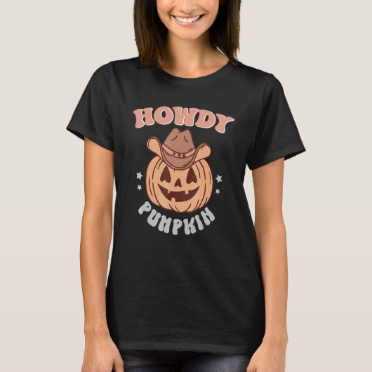 T-shirt Howdy Citrouille Rodeo Western Fall Southern Hallo (Devant)