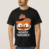 T-shirt HOWDY PARDNER ! Cowboy Mustache Cat (Devant)