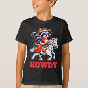 T-shirt Howdy Raccoon Cowboy Noël animal de Noël