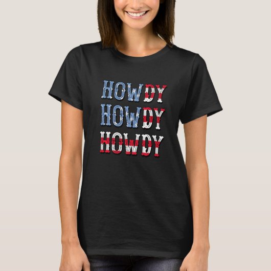 T-shirt Howdy Retro Cowgril & Cowboy Western Rodeo Texas 4 (Devant)