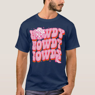 T-shirt Howdy Southern Western Girl Country Rodeo Pink Cow