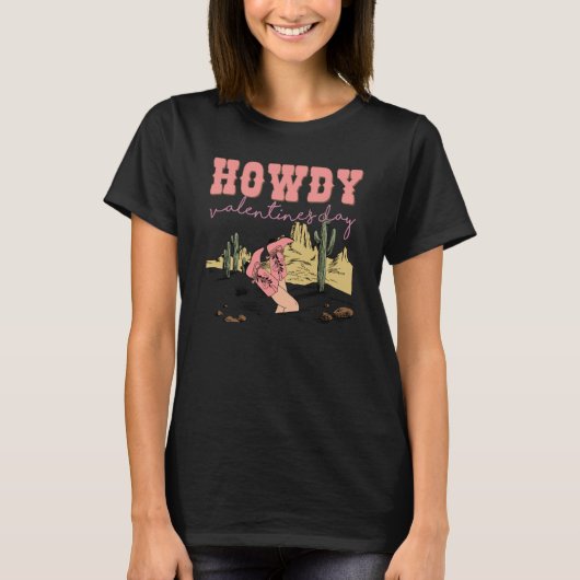 T-shirt Howdy Valentines Day Retro Vintage Western (Devant)