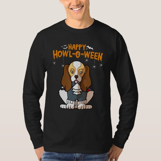 T-shirt Howl O Ween Cavalier King Charles Costume espagnol (Devant)