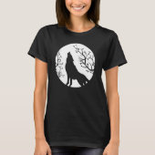 T-shirt Howling At The Moon Wolves Goth Gothic Wolf 2 (Devant)