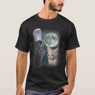T-shirt Howling de trois chats à la lune Vintage Funny Cat