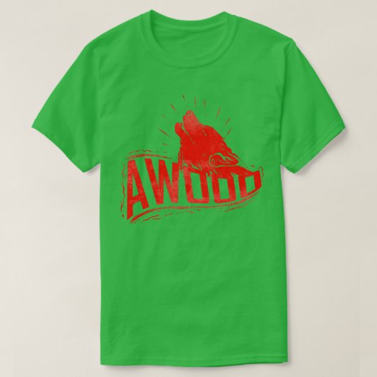 T-shirt Howling Wolf Awooo Halloween (Design devant)