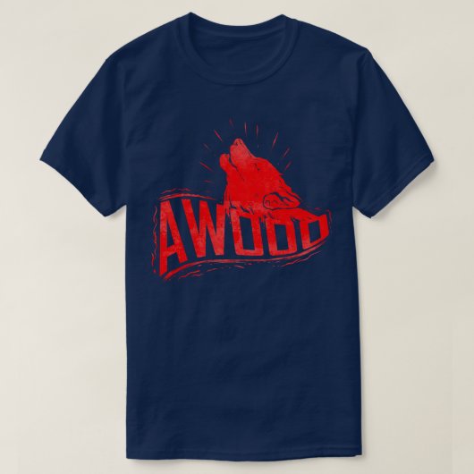 T-shirt Howling Wolf Awooo Halloween (Design devant)
