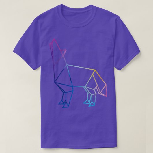 T-shirt Howling Wolf Dog Pack Origami (Design devant)