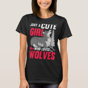 T-shirt Howling Wolf Femmes Juste Une Mignonne Fille Qui A
