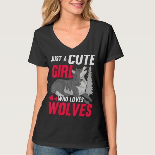 T-shirt Howling Wolf Femmes Juste Une Mignonne Fille Qui A (Devant)