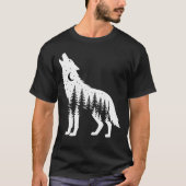 T-shirt Howling Wolf Forest Moon (Devant)