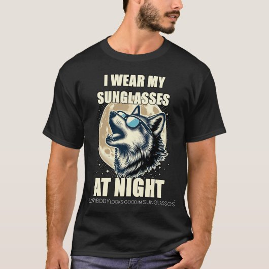 T-shirt Howling Wolf in Shades Moon - ELGIS (Devant)