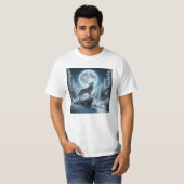 T-shirt Howling Wolf In Winter (Devant entier)