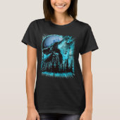 T-shirt Howling Wolf Moon Pine Forest Cool (Devant)