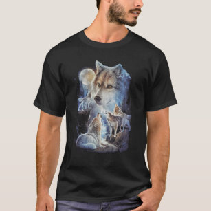 T-shirt Howling Wolf Mountain Moon Unisex