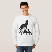 T-shirt Howling Wolf Mountain Silhouette (Devant entier)