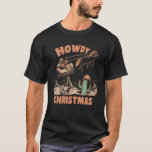 T-shirt Howy Christmas Santa Hat Retro Western Cowboy Chr<br><div class="desc">Howy Christmas Santa Hat Retro Western Cowboy Chr</div>