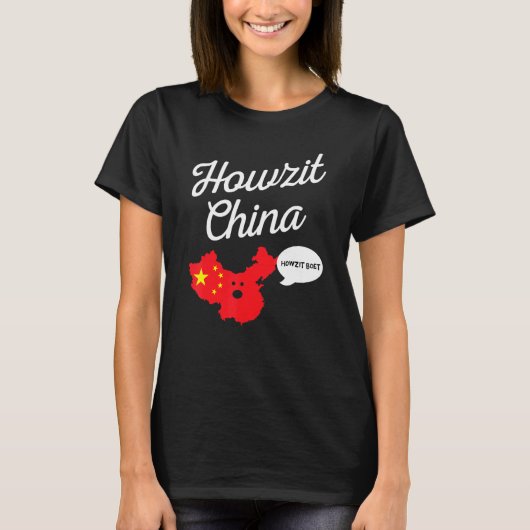 T-shirt Howzit China Map Afrique du Sud Papa Joke (Devant)