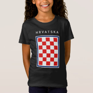T-Shirt Hrvatska Checker Blue Border