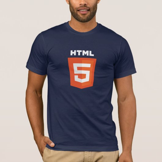 T-shirt HTML5 bleu-foncé (Devant)