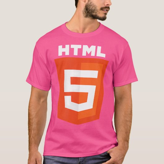 T-shirt Html5 Html Logo Web Programmer Nerd Funny Computer (Devant)