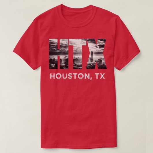 T-shirt HTX City Houston Skyline Art Downtown Texas Sou (Design devant)