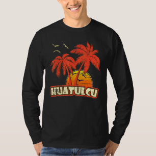 T-shirt Huatulcu Summer Palm Trees 80s Beach Sunset