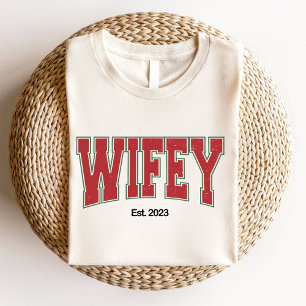 T-shirt Hubby Wifey Fiançailles Mariage de Noël