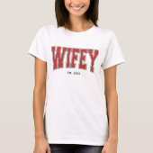 T-shirt Hubby Wifey Fiançailles Mariage de Noël (Devant)