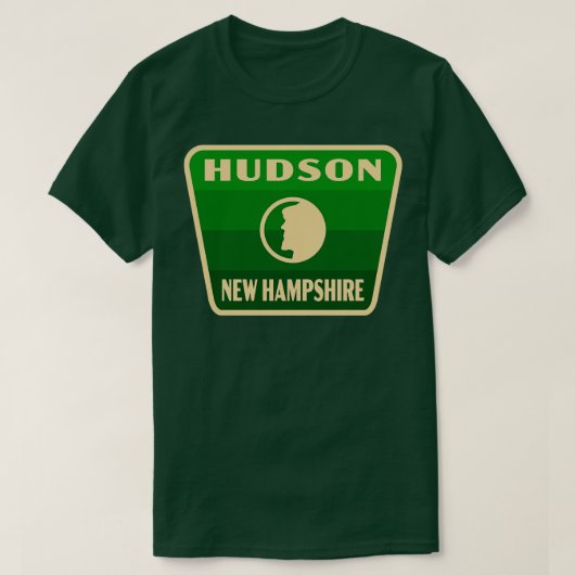 T-shirt Hudson New Hampshire Insigne rétro Vert (Design devant)