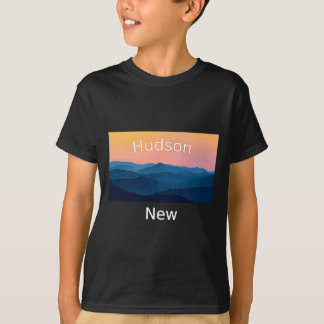 T-shirt Hudson New Hampshire Montagne Coucher de soleil Vi