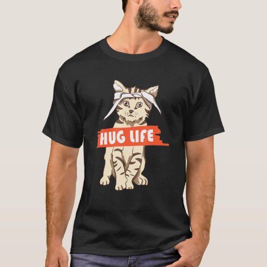 T-shirt Hug Life Kitten Cat Music Festival Touchy Free Hug (Devant)