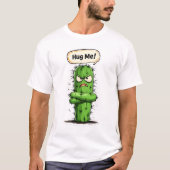 T-shirt Hug Me Funny Angry Cactus (Devant)