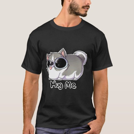 T-shirt Hug Me Husky (Devant)