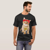 T-shirt Hug Thug Gangster Life Chaîne d'or Chat Gangsta (Devant entier)