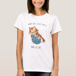 T-Shirt Hug voor vrouwen een kat op het strand van