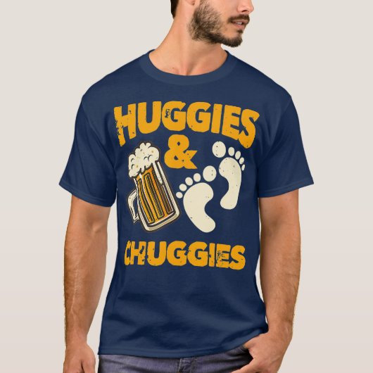 T-shirt Huggies and Chuggies Funny Future Father Party (Devant)