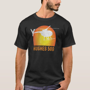 T-shirt Hughes 500 Vintage hélicoptère pilote Silhouette S