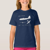 T-shirt Hughes H-4 Hercules Oie d'épinette - Plans d'avion (Devant)