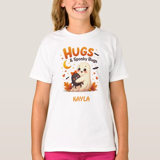 T-shirt Hugs et bugs Éffrayants Fantômes d'Halloween (Devant)