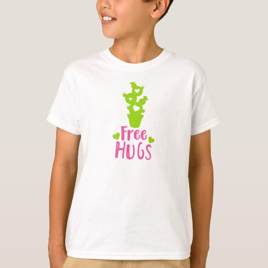 T-shirt Hugs Gratuits, Cactus, Cactus, Succulent, Plante, (Devant)