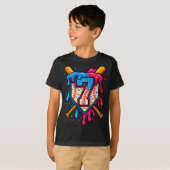 T-shirt Hugvyn 7th Birthday Baseball Ice Cream Drip Number (Devant entier)