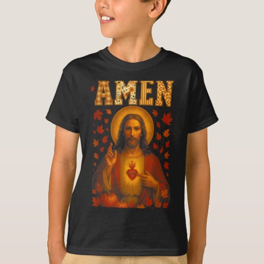 T-shirt Hugvyn Amen Fall Jesus Christian Bible Verses Than (Devant)