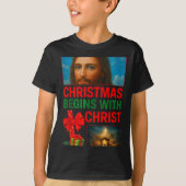 T-shirt Hugvyn Christmas Begins With Christ Jesus Cross Ch (Devant)