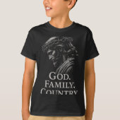 T-shirt Hugvyn God Family Country Jesus Christian Faith Mi (Devant)
