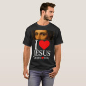 T-shirt Hugvyn I Love Jesus I Heart Jesus Faith American C (Devant entier)