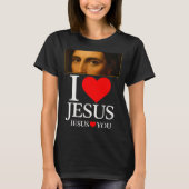 T-shirt Hugvyn I Love Jesus I Heart Jesus Faith American C (Devant)